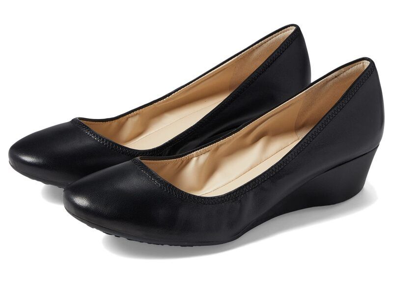 コールハーン レディース シューズ ヒール Cole Haan Sloane Wedge Black Leather ブラック
