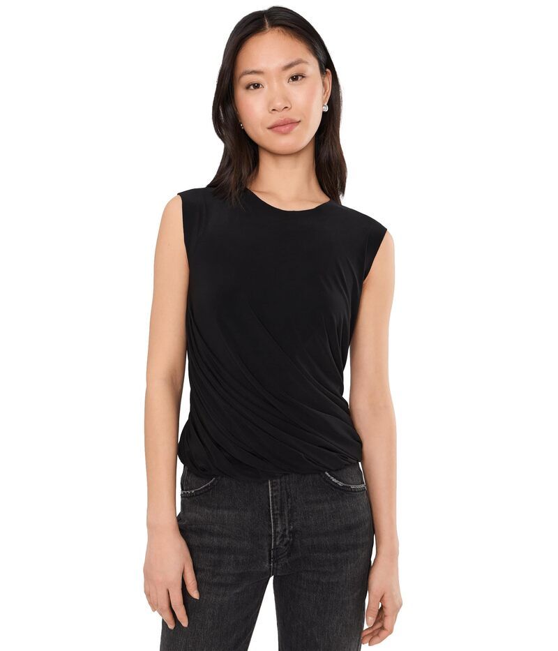 ノーマカマリ レディース トップス シャツ ノースリーブ Norma Kamali Sleeveless Twistop Black ブラック