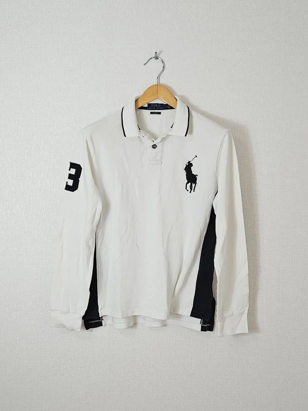 ポロ ラルフローレン 新モデル ビックポニー レーシング チーフキーパー ロングスリーブ カラーTシャツ L
