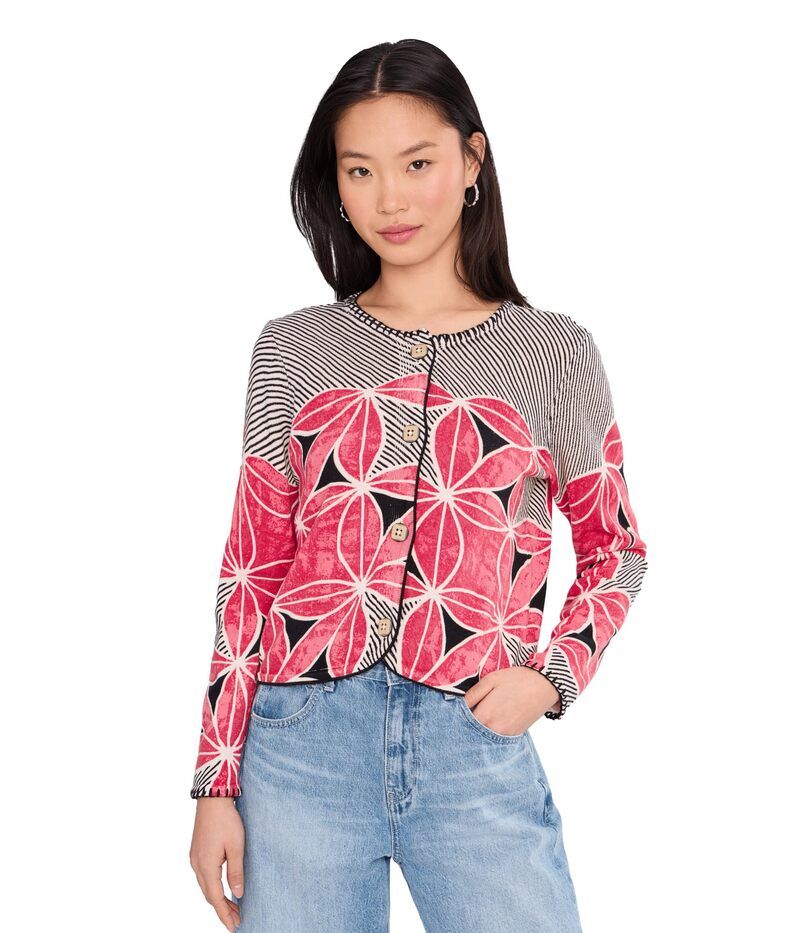 ニックプラスゾーイ レディース トップス シャツ プチ カーディガン NICZOE Petite Gallery Walk Cardigan Pink Multi ピンク