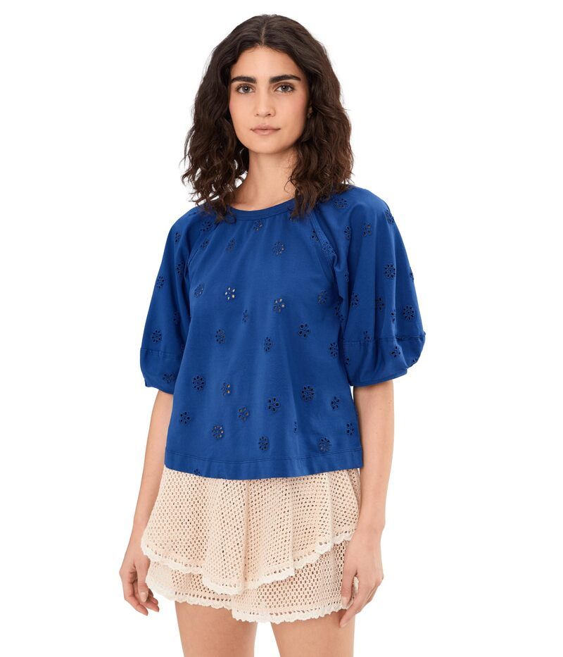 フリーピープル レディース トップス シャツ Free People Jessieyeletee Navy Combo ネイビー
