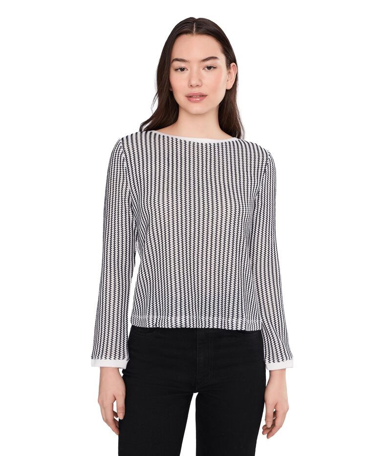 ニックプラスゾーイ レディース トップス シャツ プチ ニット NICZOE Petite Zigzag Knitop Indigo Multi インディゴ