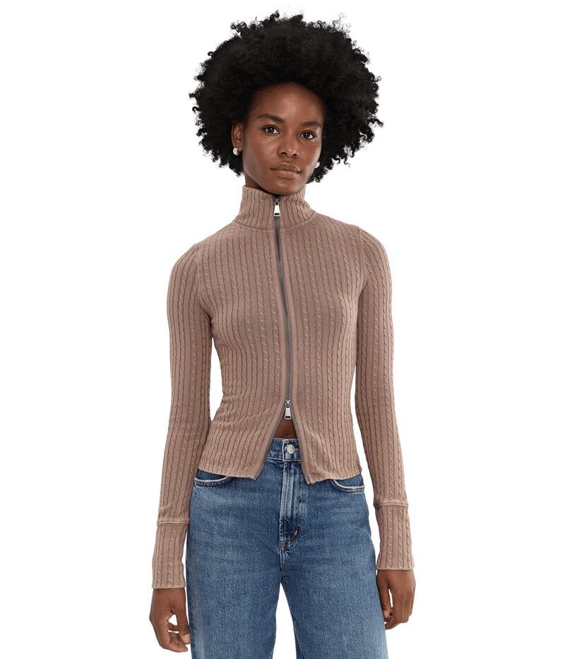 フリーピープル レディース アウター ニット・セーター Free People We The Free Brunch Girl ZipUp Dusted Cocoa ココア