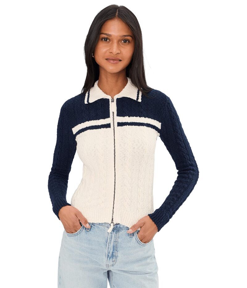 メイドウェル レディース アウター ニット・セーター コットン カラーブロック カーディガン Madewell Colorblockerry Zip Cotton Boucle Cardiganavy