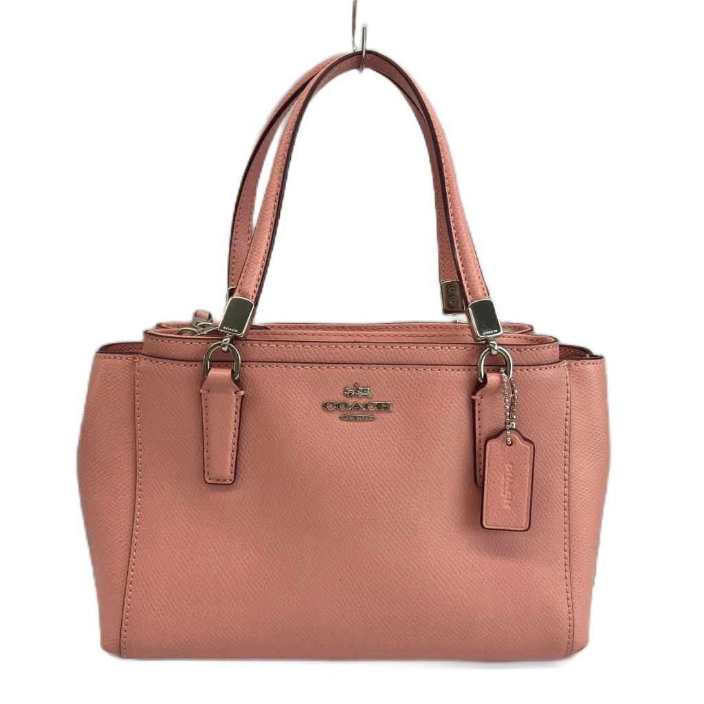 コーチ COACH ミニ クリスティー キャリーオール ハンドバッグ ショルダー 2WAY クロスグレーンレザー ロゴ シルバー金具 ピンク F34797 /XZ ■GY18