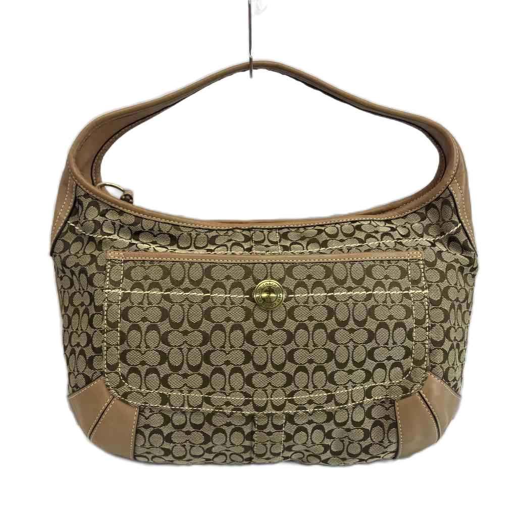 コーチ COACH ハンドバッグ ワンショルダー キャンバス レザー ミニシグネチャー ロゴ 茶色 ブラウン 10772 /XZ ■GY18