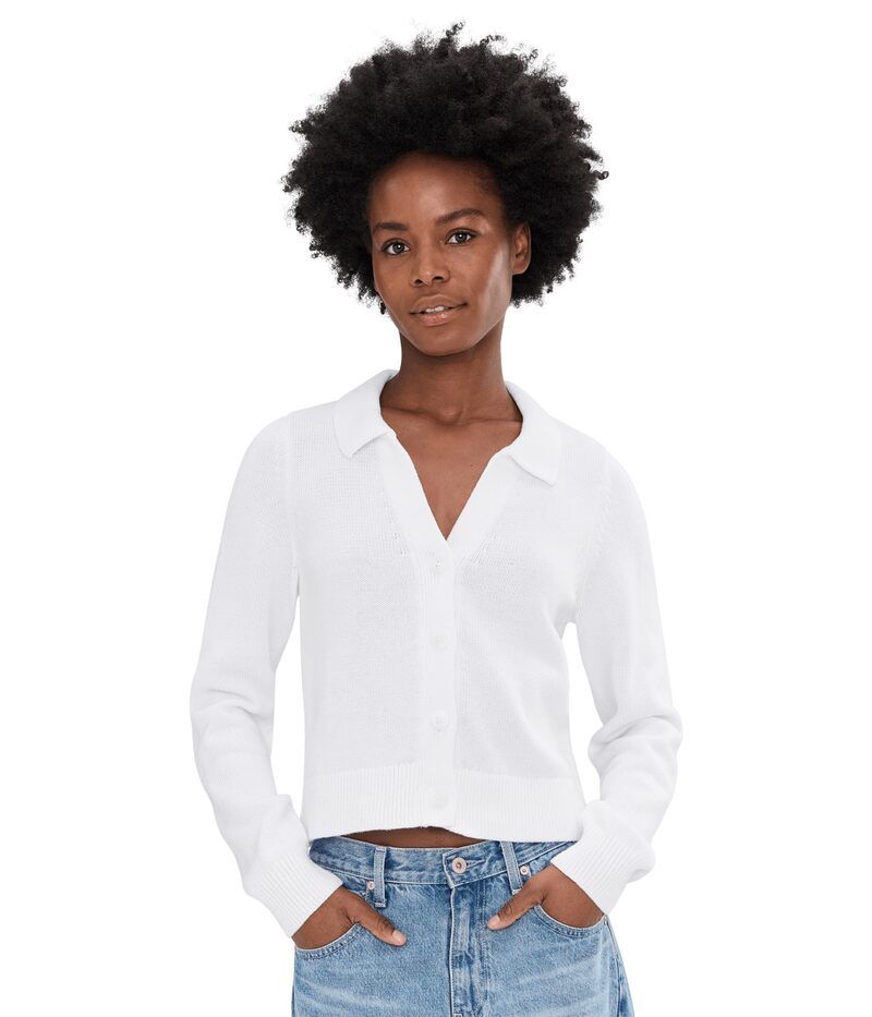 スプレンディット レディース アウター ニット・セーター ポロシャツ Splendid Nicolette Polo Sweater White ホワイト