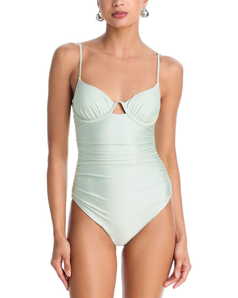 シムカイ レディース 水着 上下セット ギャザー SIMKHAI Laine Ruched One Piece Swimsuit Mint ミント