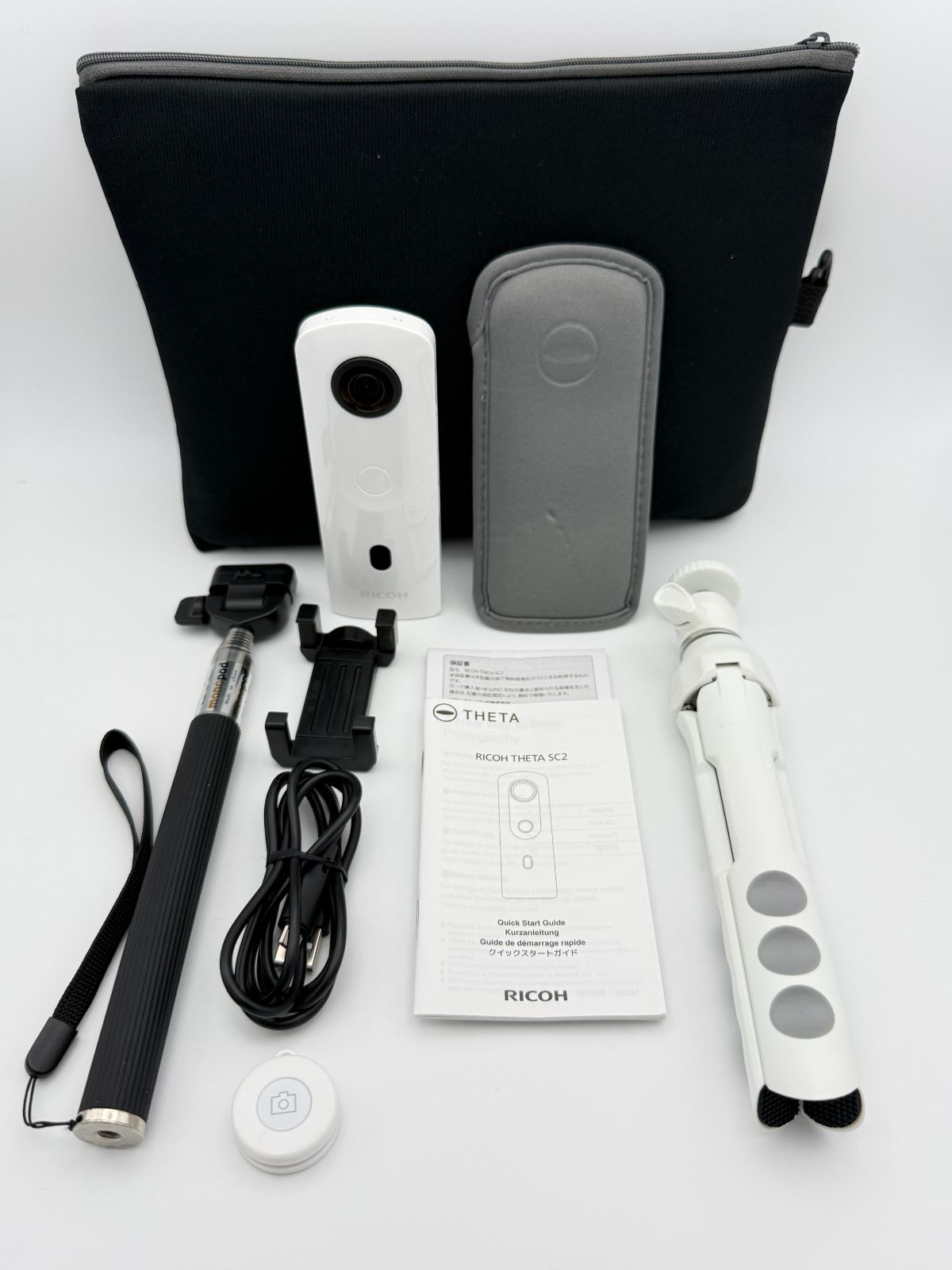 [Tripod with Selfie Stick] RICOH THETA SC2 White Ricoh Theta 360 Degree Camera R03030