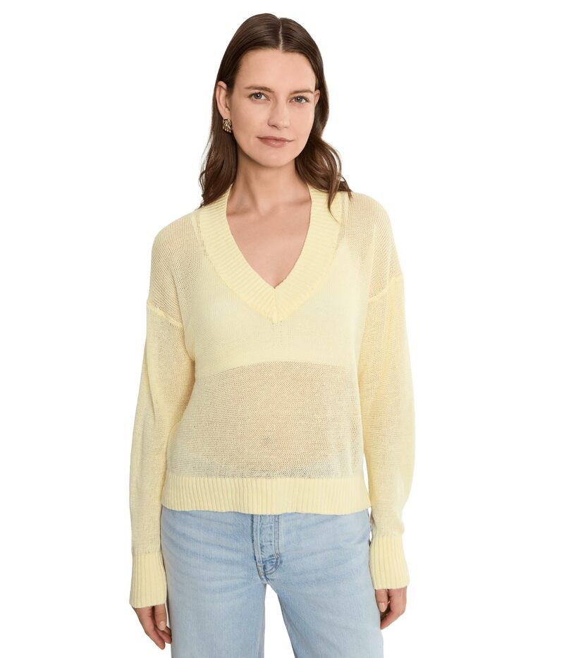 メイドウェル レディース アウター ニット・セーター Vネック リネン Madewellinen Arline Vneck Pullover Finer Count Sheer Pineapple