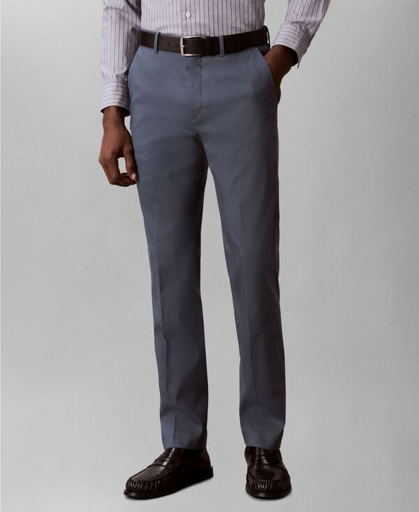 カルバンクライン メンズ ボトムス カジュアルパンツ リネン Calvin Klein Mens Linen Blend SlimFit Pants Dark Slate スレート