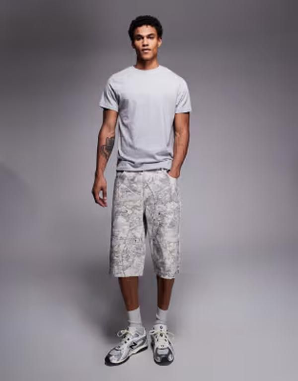 グッドフォーナッシング メンズ ボトムス ハーフパンツ・ショーツ デニム Good For Nothing baggy denim jorts camo Black Camo ブラック