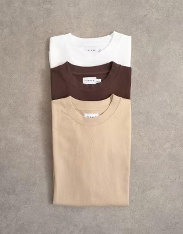 トップマン メンズ トップス Tシャツ Topman 3 pack classic fitshirt White Stone Multi マルチカラー