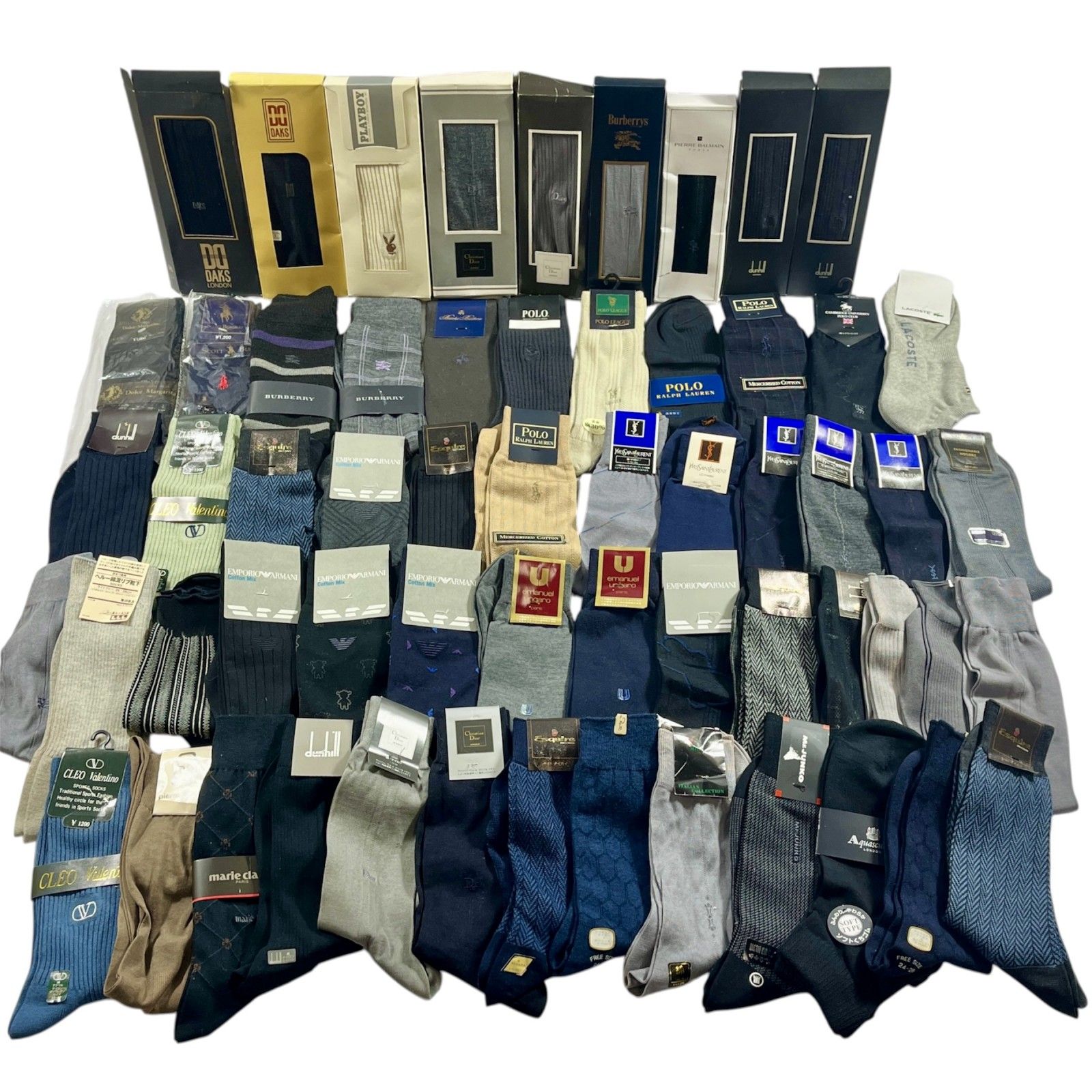 ★ メンズ ブランド/ノーブランド ソックス 靴下 未使用品 約59点 まとめ商品 バーバリー Dior イブサンローラン POLO 他 卸 現状品 2.55kg