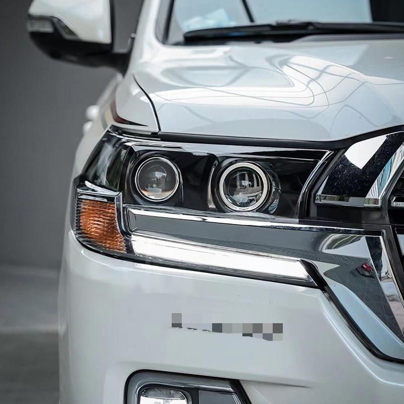 送料無料 トヨタ TOYOTA ランドクルーザー LAND CRUISER 2016年～2020年対応 LEDヘッドライトユニット 左右一対 PC製 LEDデイライト ウインカー ブラックインナー シルバーインナー 交換用 視認性向上 外装ドレスアップ 前照灯
