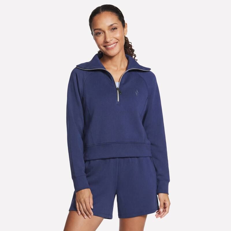 スケッチャーズ レディース アウター ジャケット・ブルゾン スウェット シャツ Skecherskechlux Elevate ZipUpullover Sweatshirt Blue Iris ブル