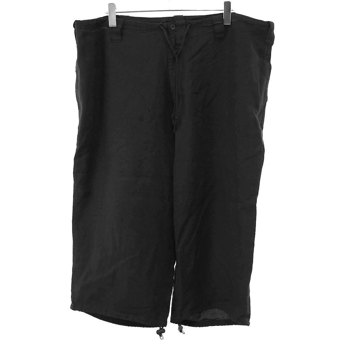 Yohji Yamamoto POUR HOMME ヨウジヤマモト プールオム 2006SS ベースボール期 リネンワイドパンツ HR-P32-325 ブラック 3