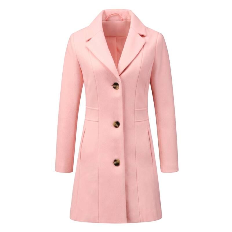 アレグラ ケー レディース アウター ジャケット・ブルゾン コート ALLEGRA K Womensingle Breasted Notched Lapel Mid Length Overcoat P