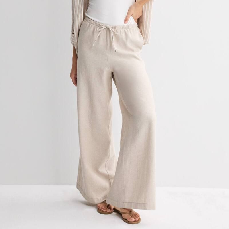 ソノマ レディース ボトムス カジュアルパンツ リネン Womensonoma Goods For Life Mid Rise Linen Pants Mocha Froth モカ