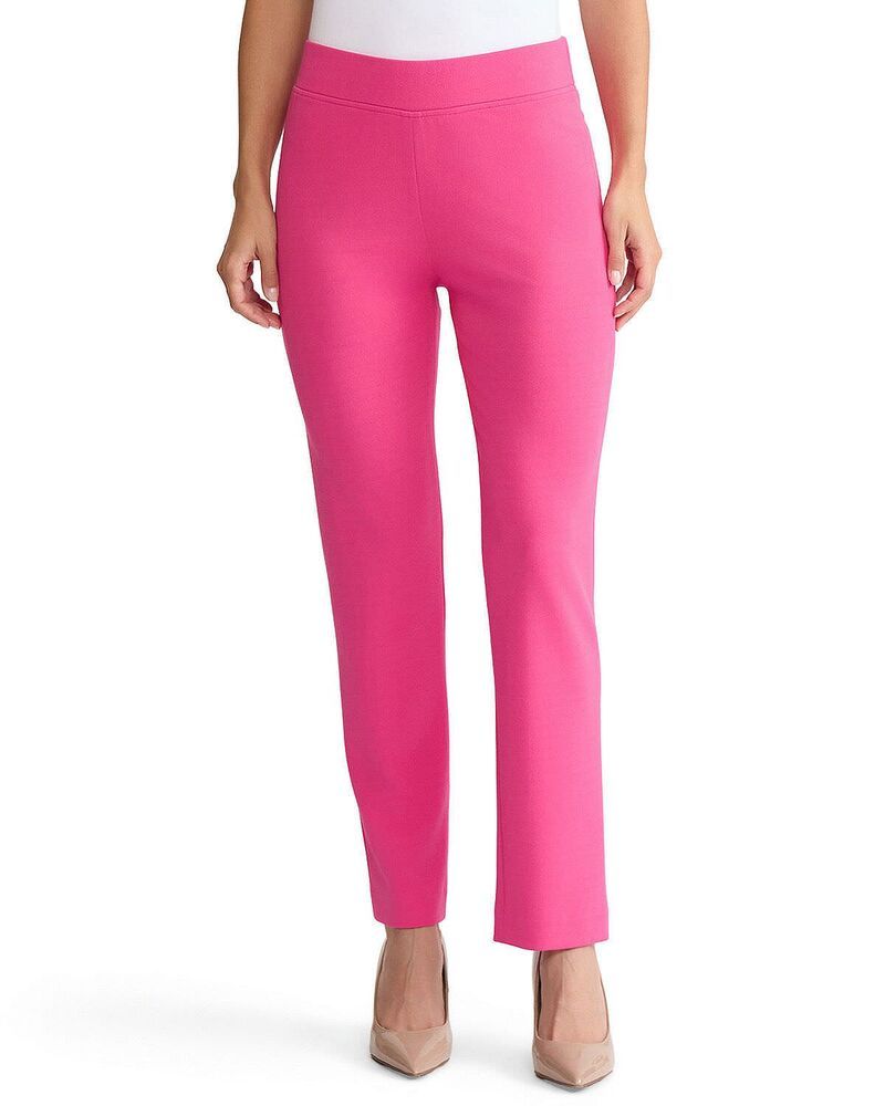 ミンウォン レディース ボトムス カジュアルパンツ クレープ Ming Wang Stretch Deco Crepe StraightLeg Pants Carmine Rose