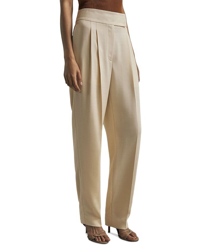 レイス レディース ボトムス カジュアルパンツ プリーツ REISS Camilla Pleated Trousers Cream クリーム