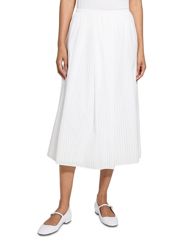 セオリー レディース ボトムスカート プリーツ ミディ Theory Pleated Midi Skirt White ホワイト