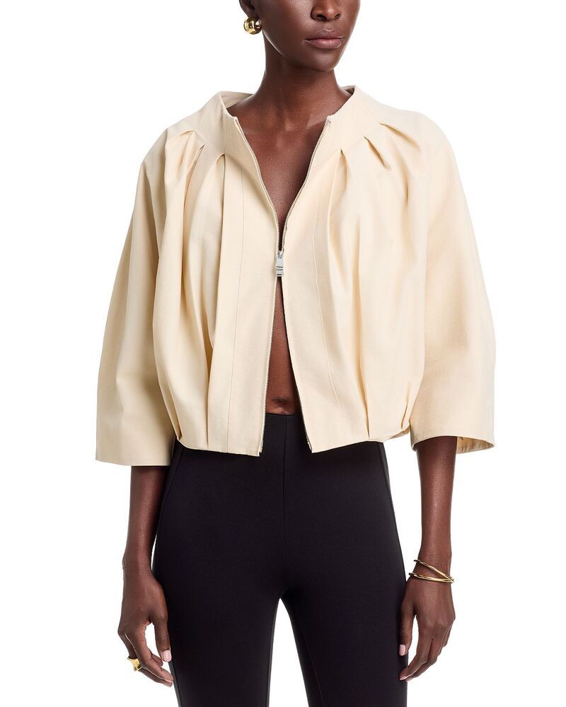 シムカイ レディース アウター ジャケット・ブルゾン プリーツ SIMKHAI Jess Pleated Jacket Stone ストーン