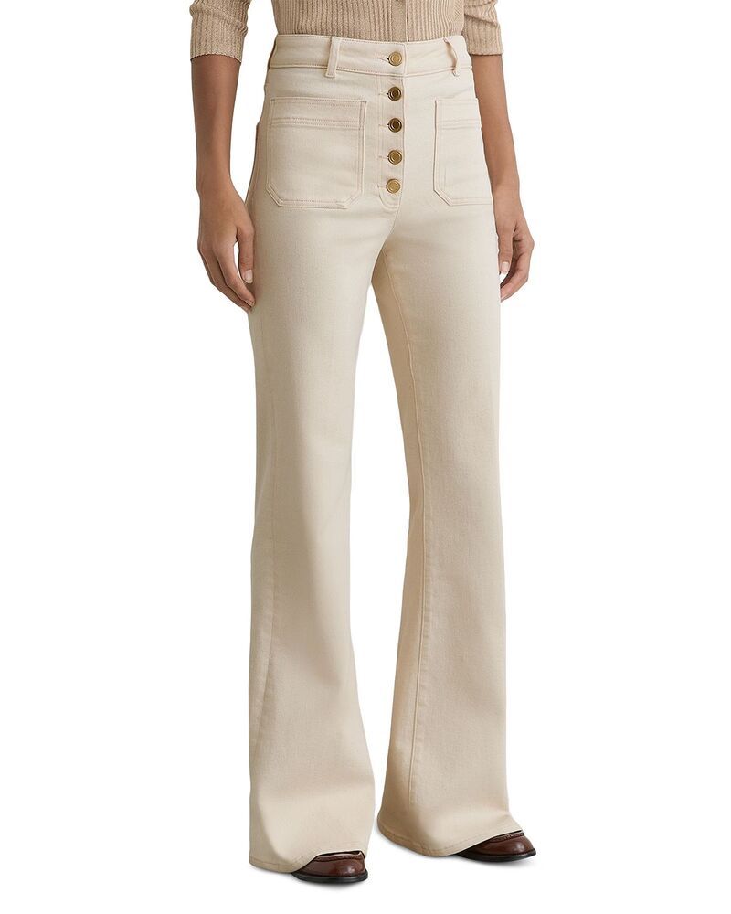 レイス レディース ボトムス デニムパンツ フレア ジーンズ REISS Cali Mid Rise Flare Leg Jeans in Ecru エクリュ