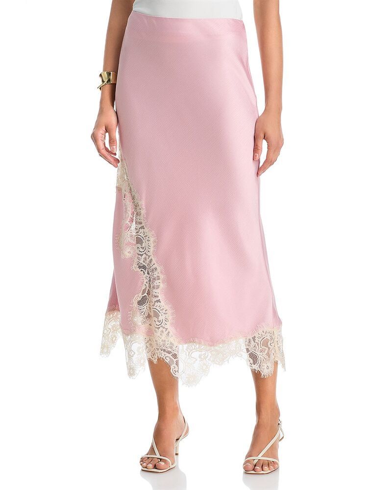 アクア レディース ボトムスカート レース AQUA Lace Inset Slip Skirt Exclusive Baby Pink ピンク