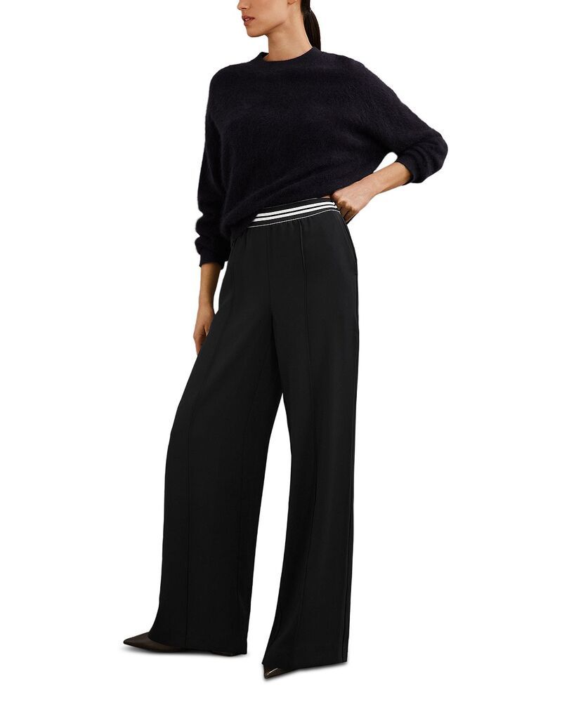 レイス レディース ボトムス カジュアルパンツ ワイドレッグ プチ REISS Petite Sonnie Wide Leg Pants Navy ネイビー