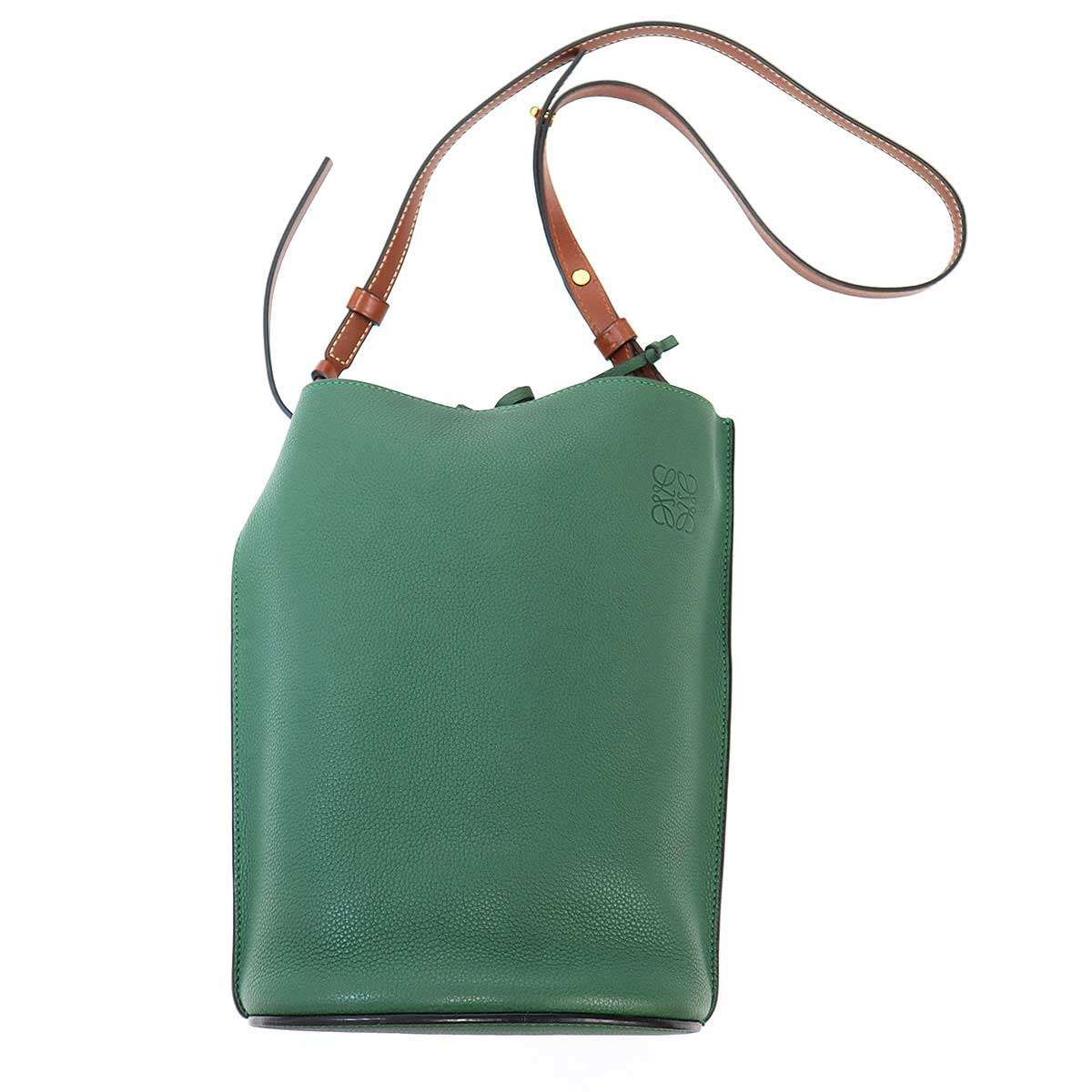 LOEWE ロエベ ゲート バケット レザーショルダーバッグ グリーン