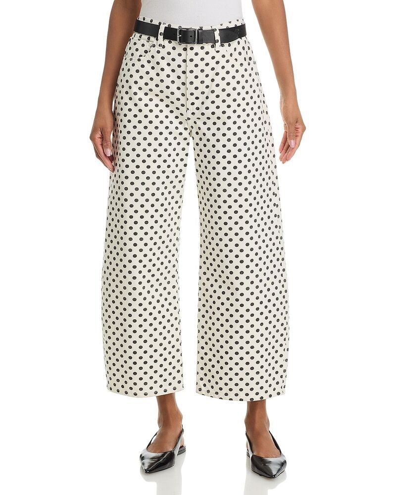 フレーム レディース ボトムス デニムパンツ ドット柄 ドット ジーンズ FRAME The Bow High Rise Crop Jeans Polka Dot White Polka Dot ホワ