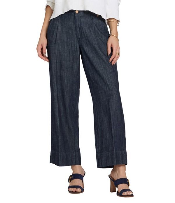 エヌワイディージェイ レディース ボトムス デニムパンツ ワイドレッグ プリーツ ジーンズ NYDJ Teresa Stretch Denim High Rise Pleated Wide Leg J