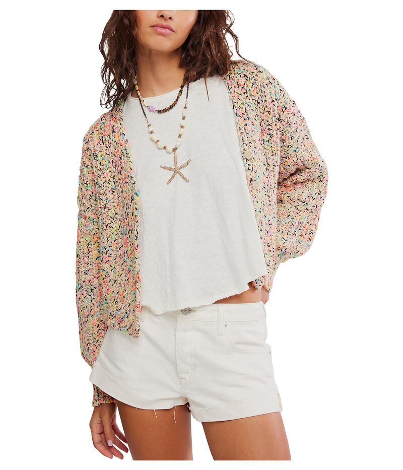 フリーピープル レディース アウター ニット・セーター Free People Flea Market Cardi Neon Sand Combo サンド