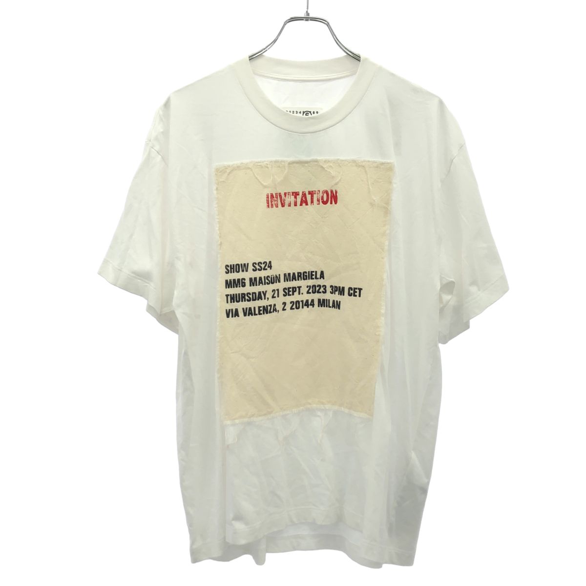 MM6 Maison Margiela エムエムシックス メゾン マルジェラ 24SS Show Invitation Logo T-Shirt Tシャツ SH2GC0006 S23588 ホワイト S