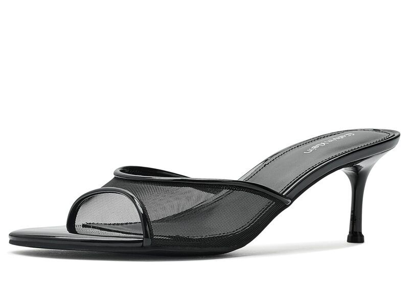カルバンクライン レディース シューズ スニーカー Calvin Klein Vixie Black Patent Mesh ブラック