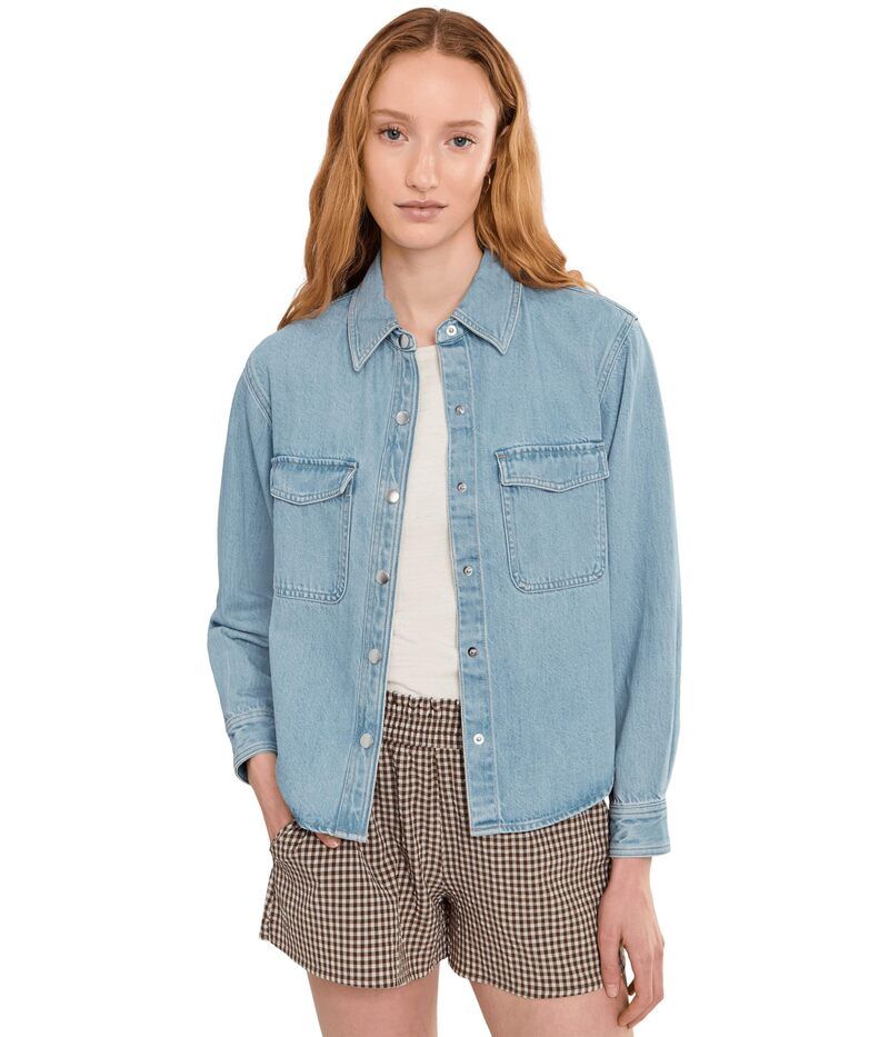 メイドウェル レディース アウター コート シャツ デニム ジャケット Madewell Airy Denim Relaxed ShirtJacket Faded Horizon Wash 1 デニム