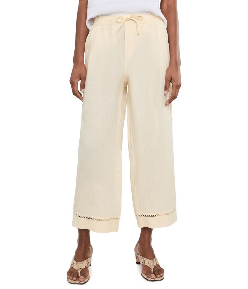 スプレンディット レディース ボトムス カジュアルパンツ リネン Splendid Stella Linen Trim Pants Antique Pearl パール