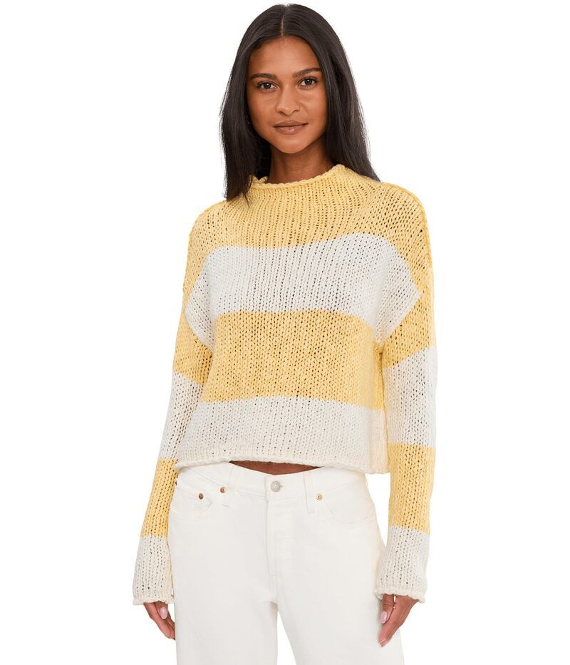 フリーピープル レディース アウター ニット・セーター Free People Opal Rollnecknit Stripe Sweater Lemon Combo ストライプ