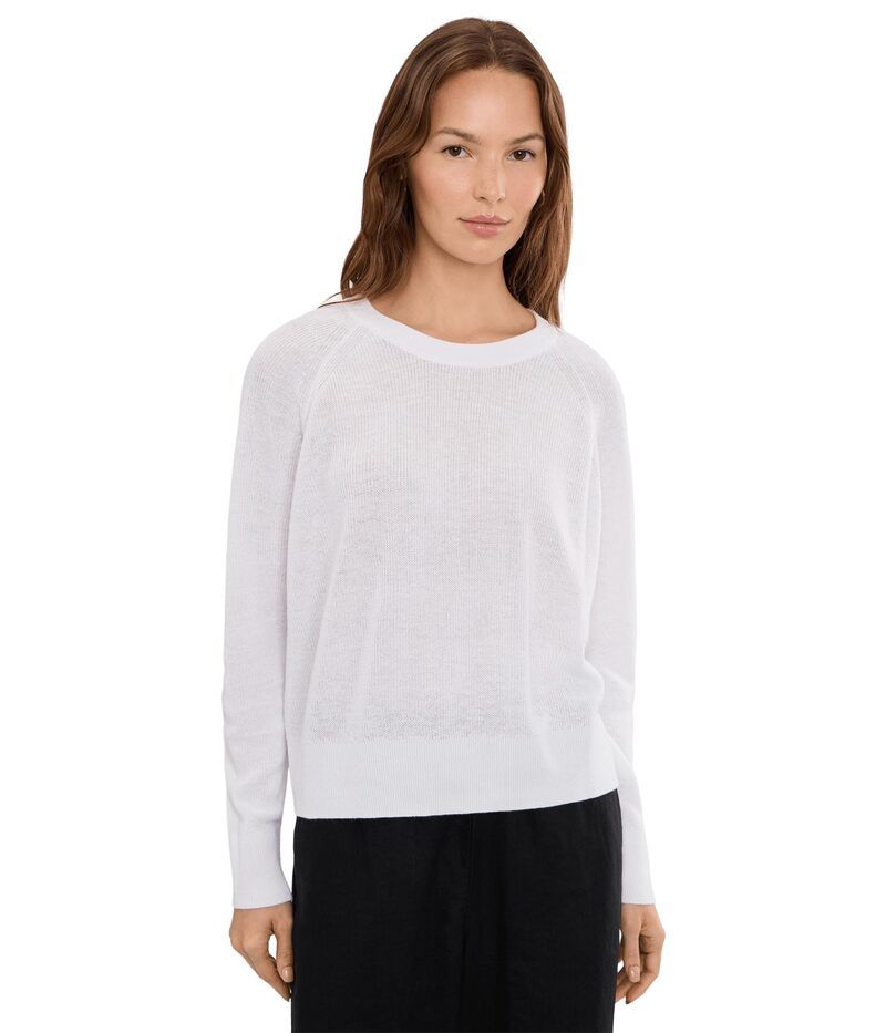エイリーンフィッシャー レディース アウター ニット・セーター クルーネック コットン リネン Eileen Fisher Organic Linen Cotton Crew Neck Sweater
