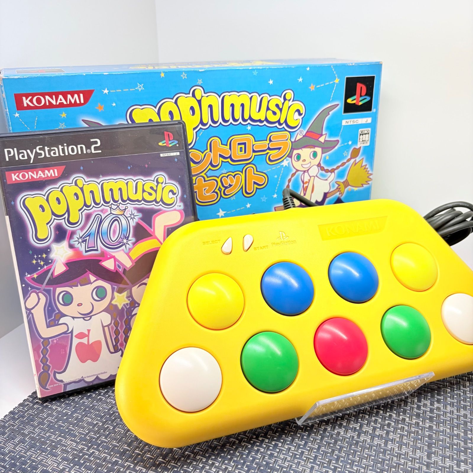 【フルメンテナンス】PS2 ポップンコントローラー プレイステーション2 イエロー 黄色 ポップンミュージック10 b