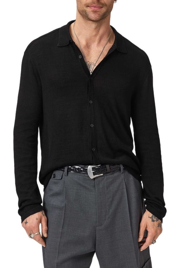 ジョンバルベイトス メンズ アウター パーカー・スウェット カーディガン John Varvatosorrenti Cardigan Black ブラック