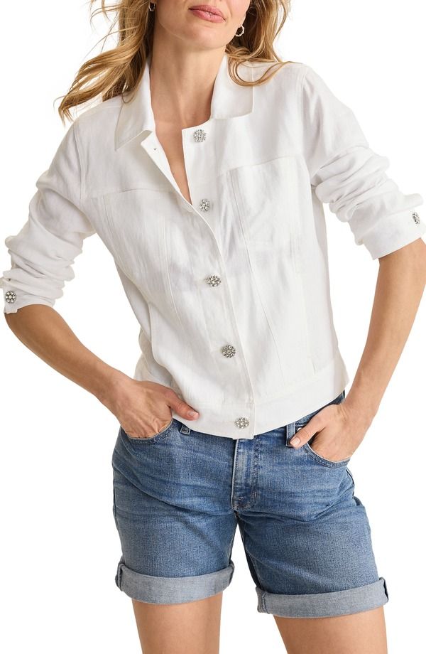 トッミーバハマ レディース アウター ジャケット・ブルゾン Tommy Bahama Two Palms Embellished Top White ホワイト