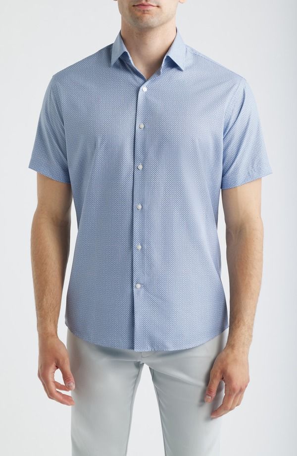 ピーター・ミラー メンズ トップス シャツ プリント Peter Millar Patton Tailorefit Microprint Short Sleeve Performance Poplin