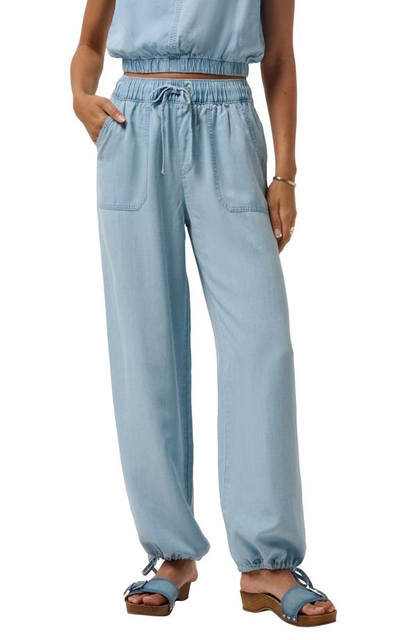 トラビスマヒュー レディース ボトムス カジュアルパンツ ジョガーパンツ TravisMathew Tie Cuff Chambray Joggers Vintage Light Wash