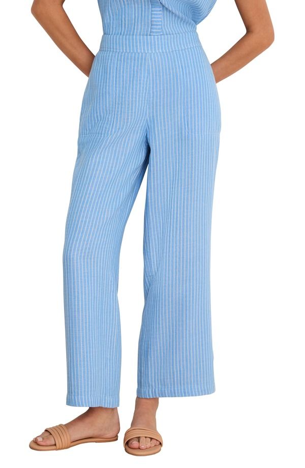 ニックプラスゾーイ レディース ボトムス レギンス ワイドレッグ パンツ アンクル NICZOE Fairfield Gauze Ankle Wide Leg Pants Blue Multi ブルー