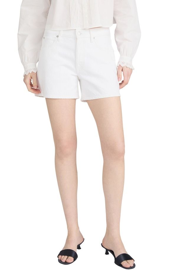 フレーム レディース ボトムス デニムパンツ ショートパンツ FRAME The Hang Mid Thigh Denim Shorts White ホワイト