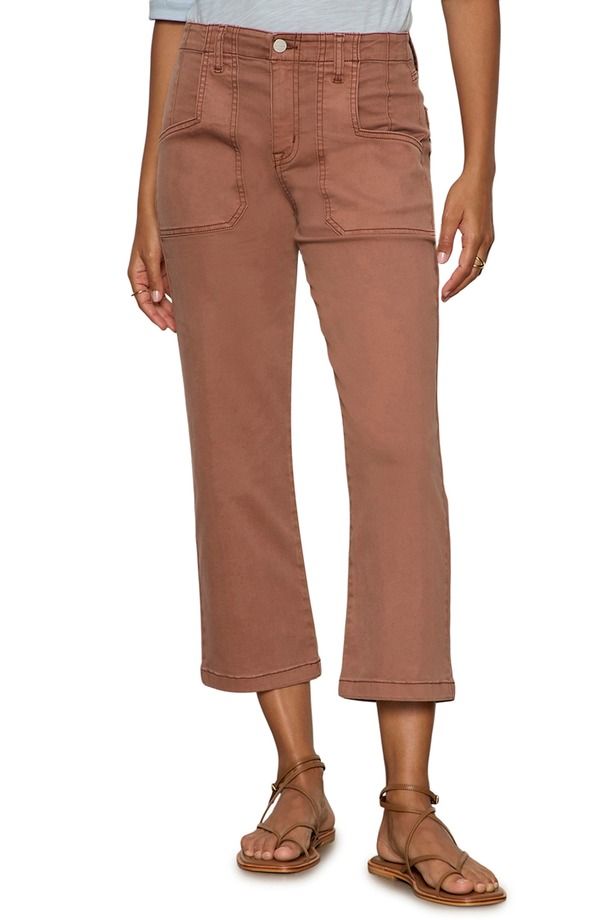 サンクチュアリー レディース ボトムス レギンストレート パンツ Sanctuary Retreat Crop Straight Leg Utility Pants Mud Bath Brown ブラ
