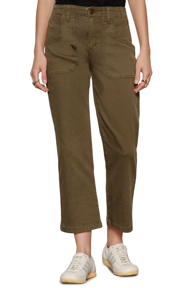 サンクチュアリー レディース ボトムス レギンストレート パンツ Sanctuary Retreat Crop Straight Leg Utility Pants Burnt Olive Green