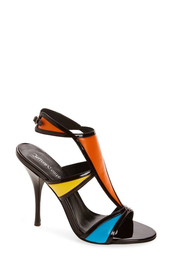 ジェフリー キャンベル レディース シューズ ヒール サンダル アンクル Jeffrey Campbell Kaleido Ankle Strap Sandal Brown Patent Multi